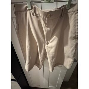Peter Millar Crown Sport Mens Golf Shorts Tan Khaki Performance Twill Size 36